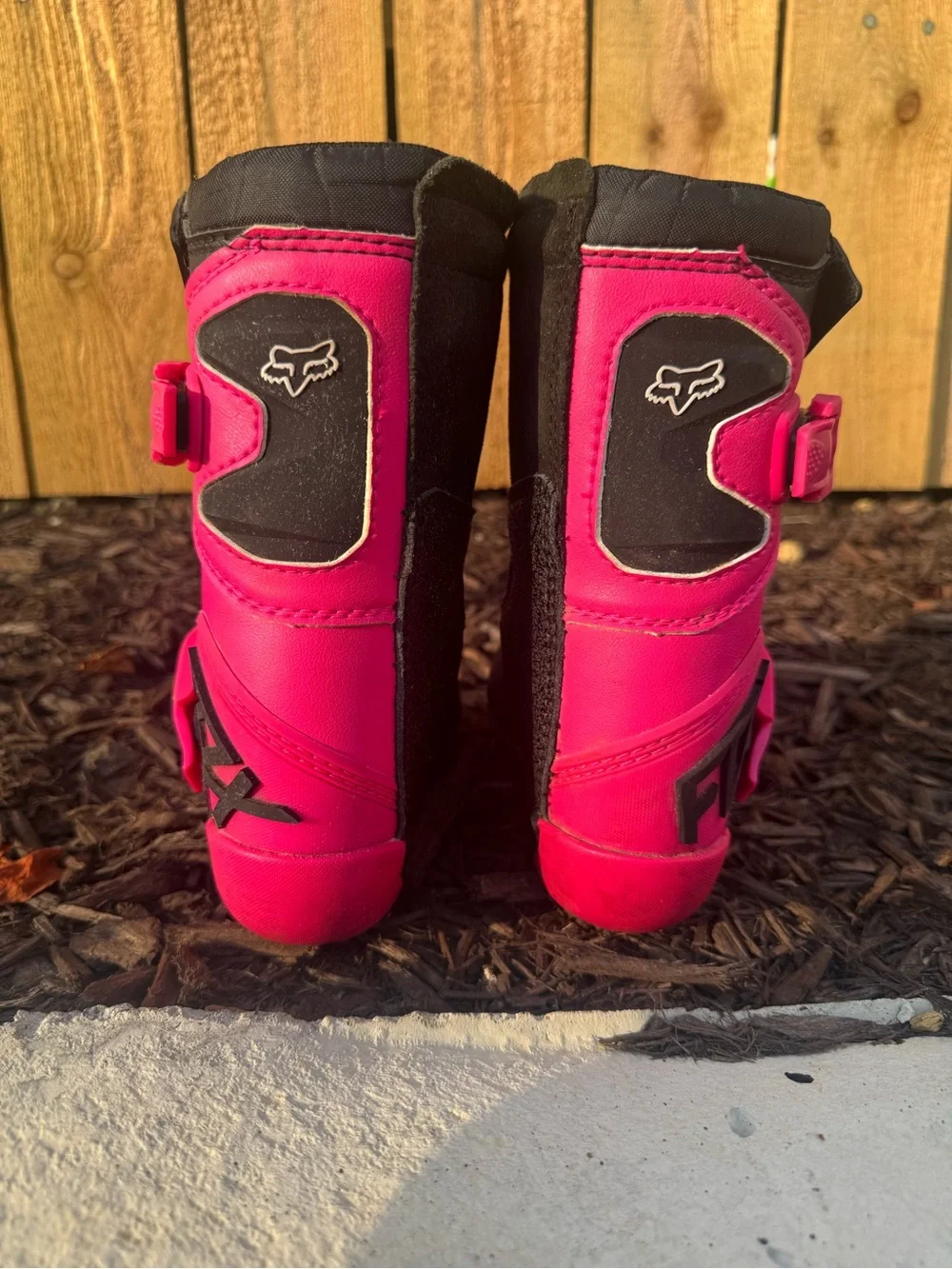 Fox Youth Black and Pink Motocross Boots